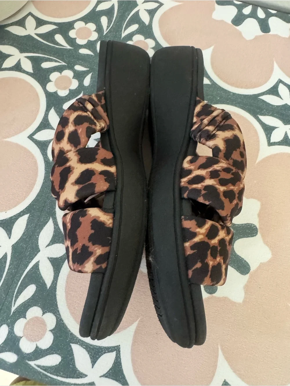 Clarks Women’s Leopard Print Knot Slide Sandals - Black & Brown